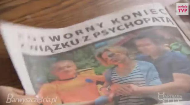 Barwy szczęścia odc. 1050. Gazety o śmierci Tomka