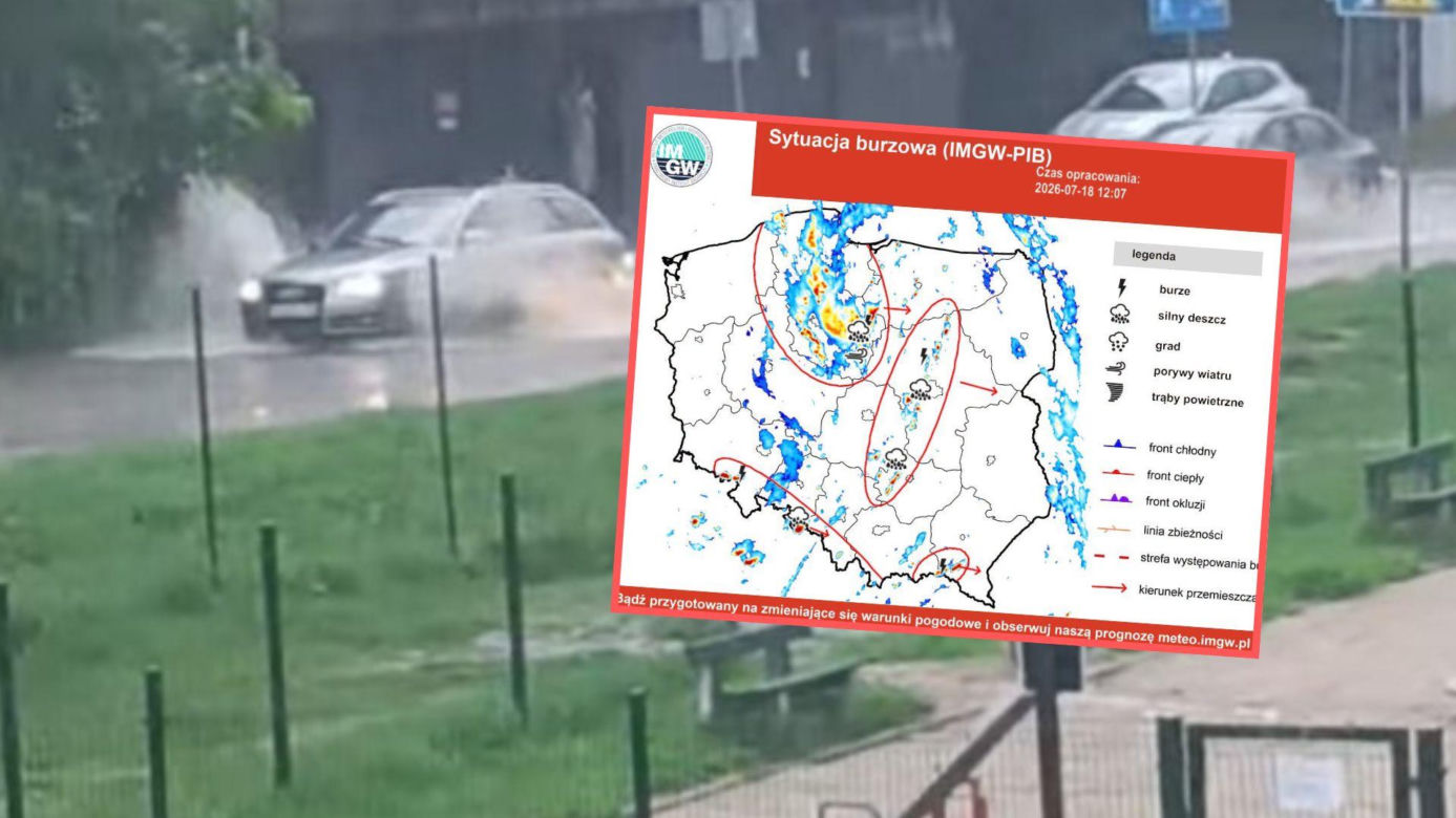 Bydgoszcz pod wodą po gwałtownej burzy. Zalane ulice, kilkadziesiąt interwencji
