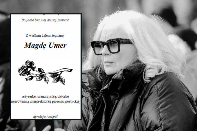 Kilka dni po śmierci Magdy Umer w prasie pojawił się chwytający za serce nekrolog: Z wielkim żalem żegnamy