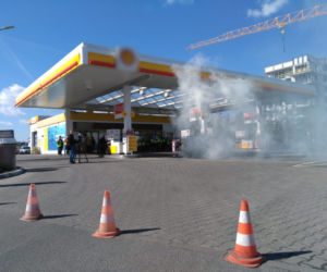 Wyciek benzyny i pożar na stacji w Toruniu