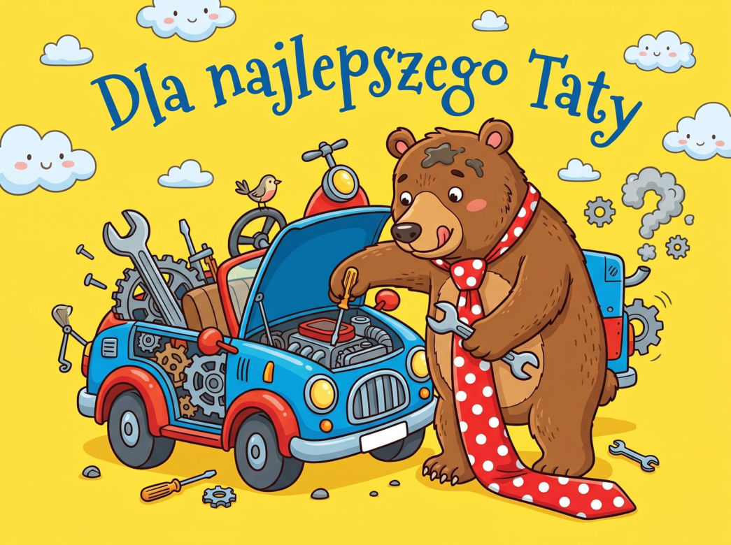 Zabawna kartka na Dzień Taty