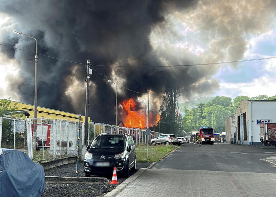 Ogromny pożar toksycznych odpadów w Zielonej Górze