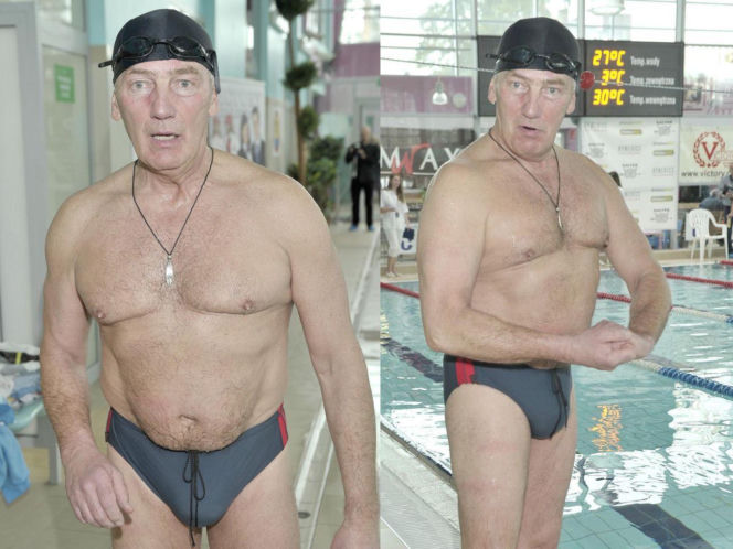 Karol Strasburger na basenie