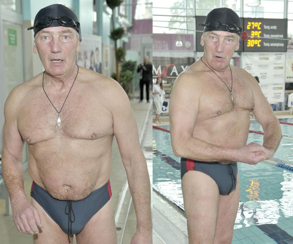 Karol Strasburger na basenie