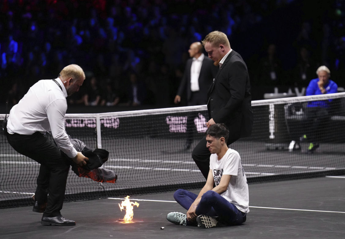 Mężczyzna podpalił się podczas Laver Cup