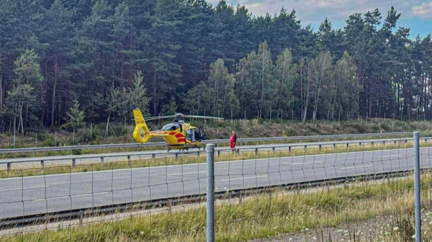 Wypadek na autostradzie A1 w miejscowości Brodowe (woj. łódzkie)