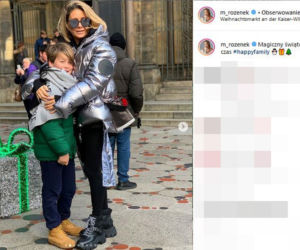 Małgorzata Rozenek-Majdan z Radkiem i dziećmi w Berlinie na Jarmarku Świątecznym 