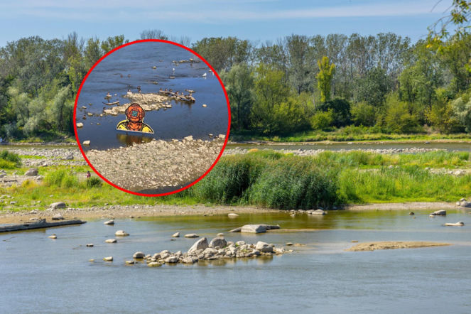 Rekordowo niski poziom wody w Wiśle. Upały nie odpuszczają