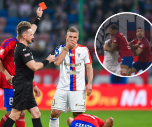 Czerwona kartka dla Łukasza Podolskiego. Zdecydowana odpowiedź uderzonego piłkarza Rakowa