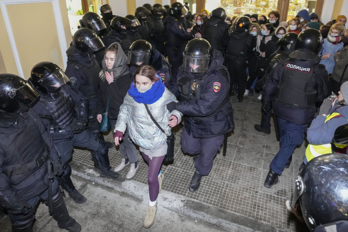 Protesty w Rosji przeciwko wojnie na Ukrainie 