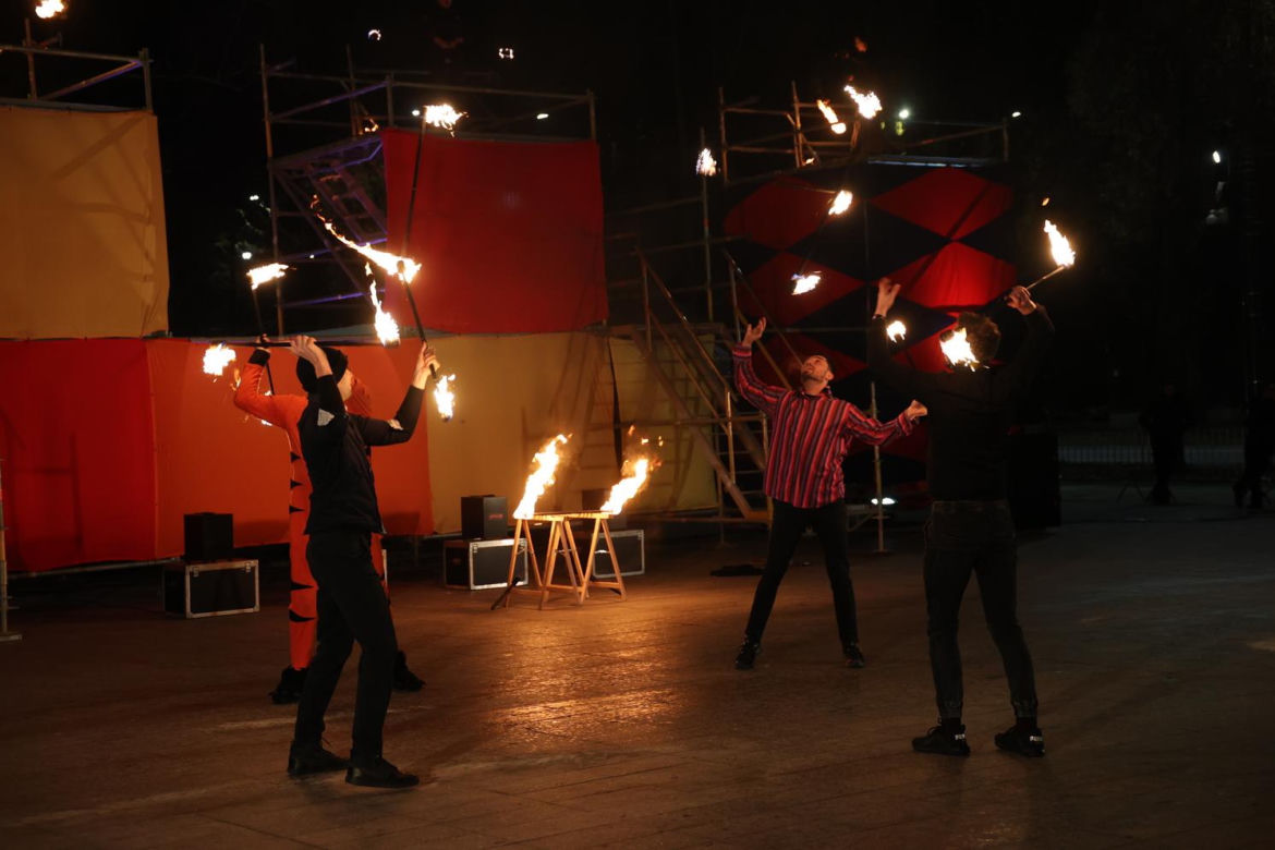Fire show na pl. Teatralnym przy CSK w Lublinie. Było gorąco! 