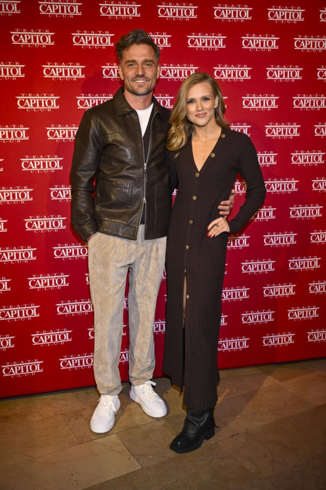 Agnieszka Kaczorowska i Marcin Rogacewicz na premierze spektaklu