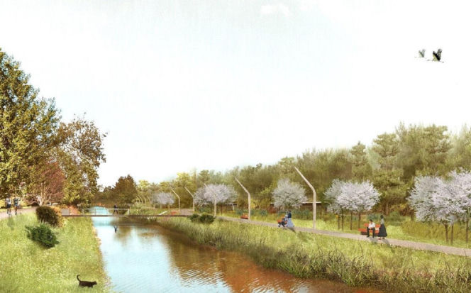 Tramwaj na Gocław - wizualizacja okolic kanału