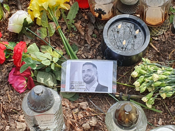 Miejsce wypadku Łukasza Litewki