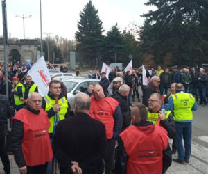 Protest hutników w Krakowie