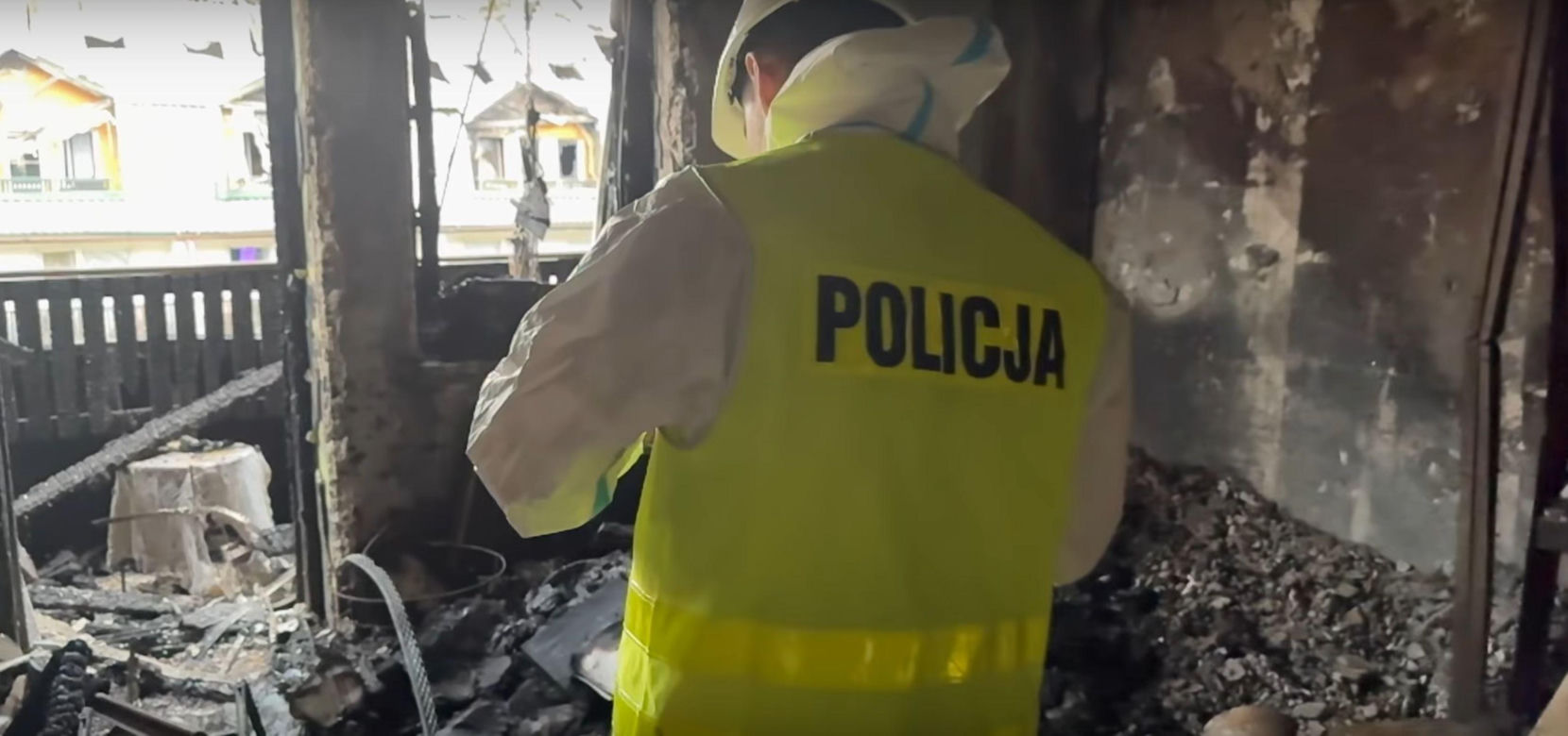 Blok w Ząbkach po pożarze