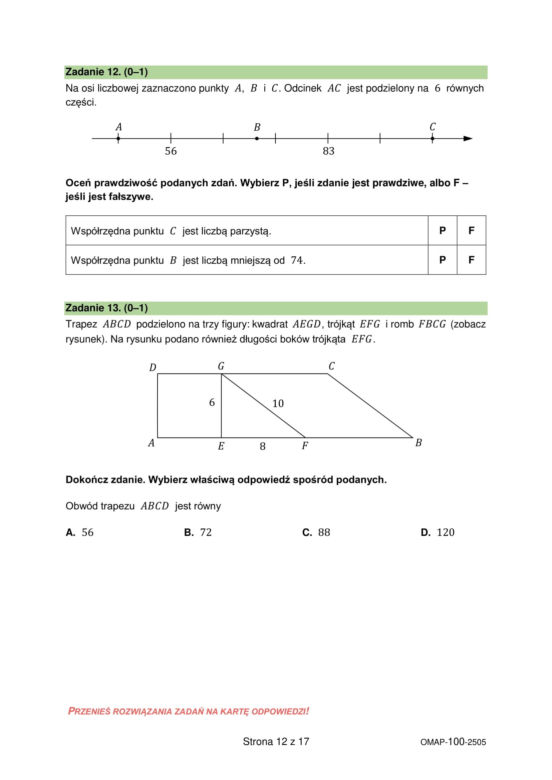 Egzamin ósmoklasisty 2025 - matematyka