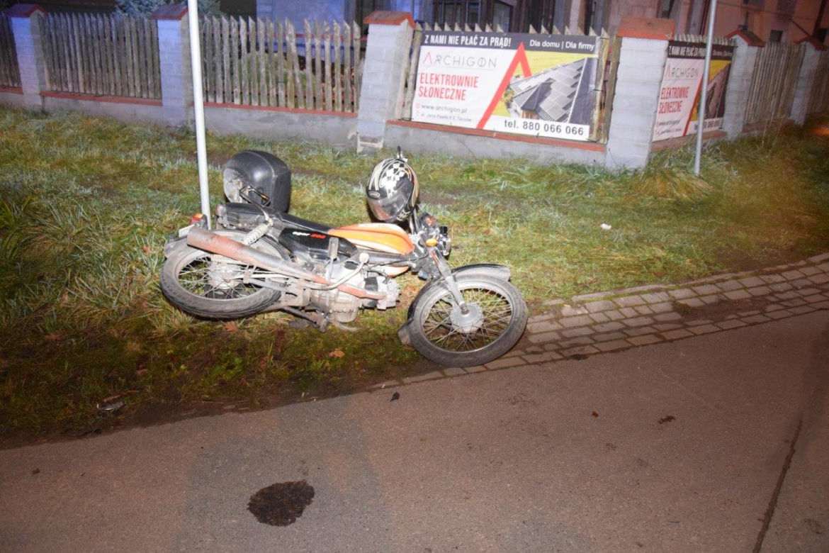 Wypadek z udziałem motorowerzysty w Woli Rzędzińskiej