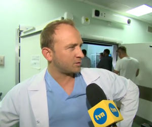 Borys Szyc na planie ''Lekarzy'' 5