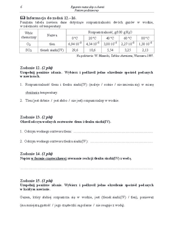 Arkusz podstawowy chemia matura 2014
