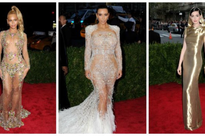 Prawie NAGIE Beyonce i Kim Kardashian, a Anne Hathaway jak ZAKONNICA, czyli gwiazdy na gali MET 2015