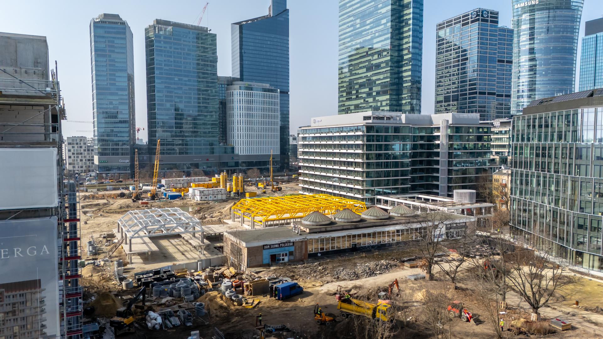 Budowa wieżowca AFI Tower w kompleksie Towarowa22