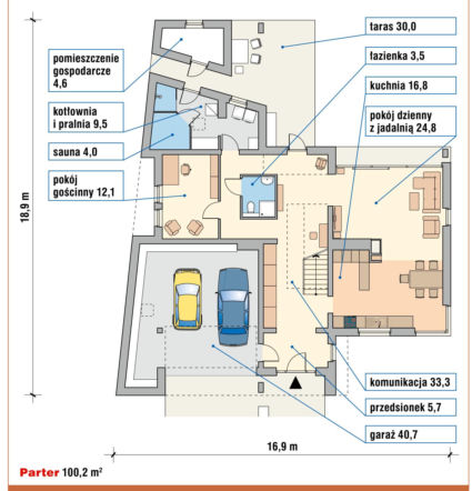 Parter - 100 m kw.