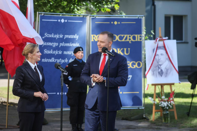 Karol i Marta Nawroccy na rozpoczęciu roku szkolnego