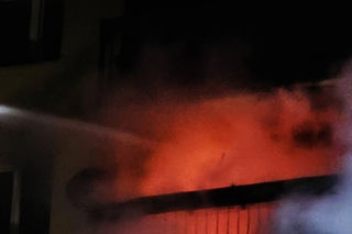 Pożar wieżowca w Cieszynie