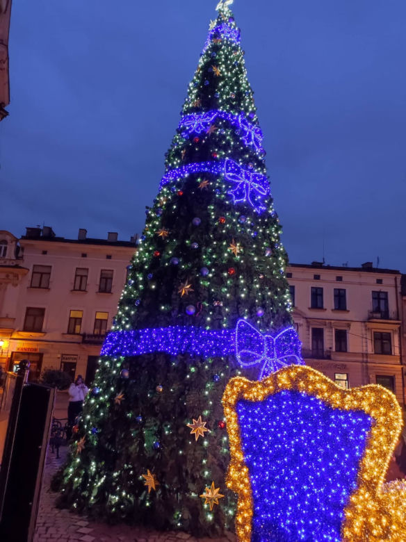Tarnów. Świąteczna iluminacja już rozbłysła. Tak wygląda choinka na pl. Kazimierza
