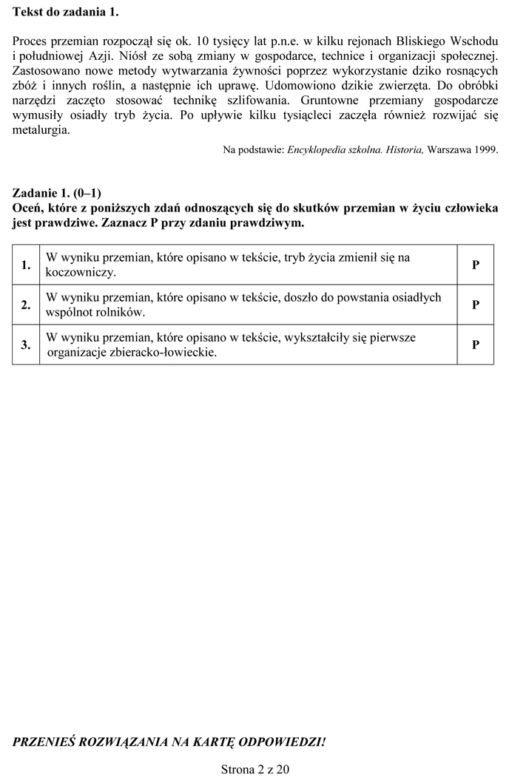 EGZAMIN GIMNAZJALNY 2014 HISTORIA WOS - ARKUSZE OFICJALNE Z CKE