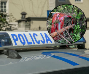 Po policyjnym pościgu uderzył w drzewo. To przewróciło się na radiowóz