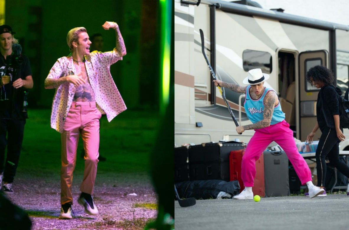 Justin Bieber na planie teledysku
