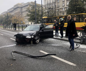 Wypadek na Andersa w Warszawie przed godz. 9.00