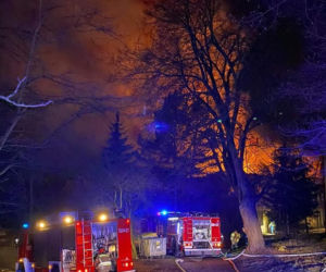 Groźny pożar nieopodal klasztoru w Lubiążu