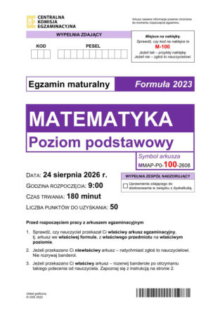 Matura poprawkowa matematyka 2026. Co na egzaminie? Zadania i odpowiedzi [ARKUSZE]