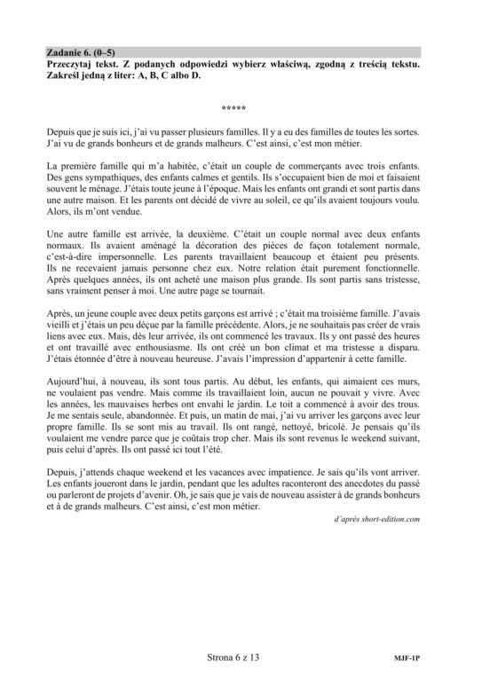 ARKUSZE CKE - Matura francuski - poziom podstawowy 2019
