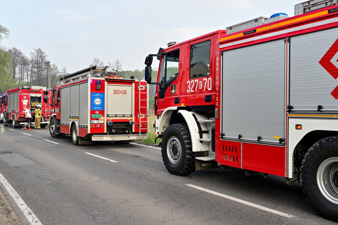 Pożar traw w krakowskiej dzielnicy Dębniki