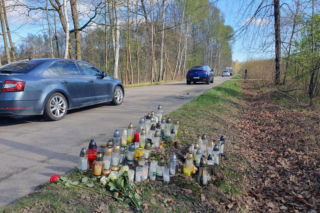 Miejsce wypadku Łukasza Litewki