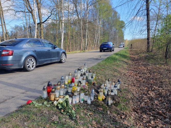 Miejsce wypadku Łukasza Litewki