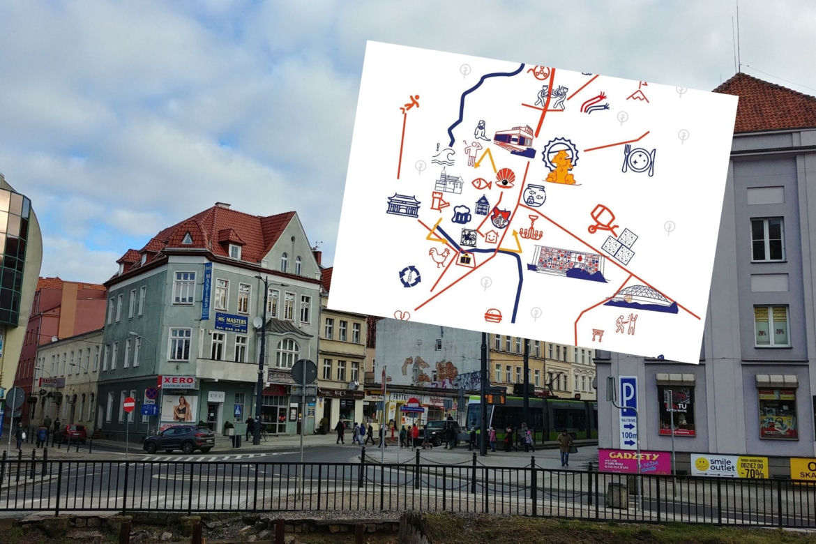 Powstała nietypowa mapa Olsztyna. Plakaty rozwieszono na miejskich słupach [ZDJĘCIA]