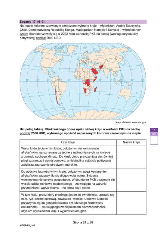 Matura 2025 geografia - odpowiedzi, arkusz CKE  15.05.2025 - Formuła 2023	