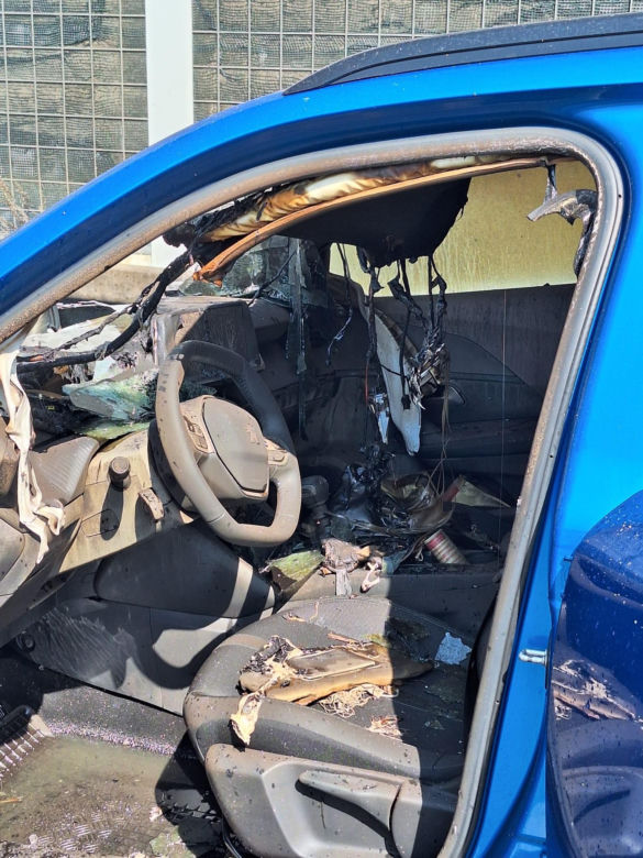Pożar osobówki na A1