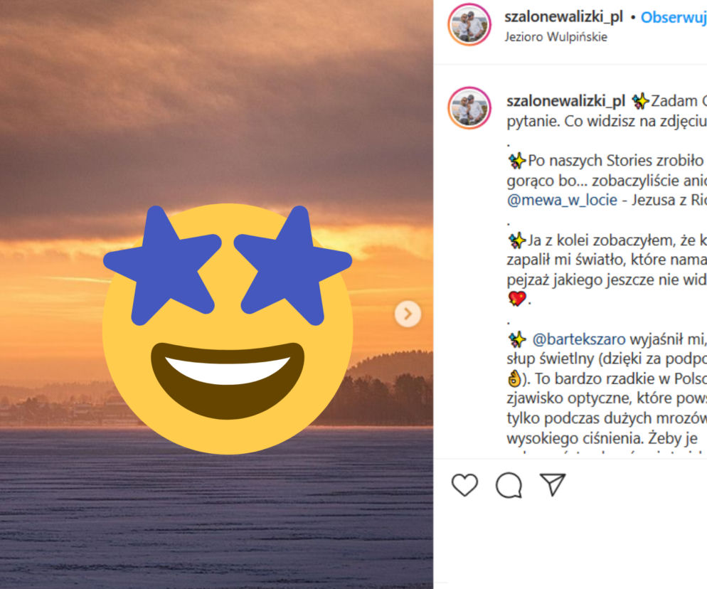 Zakochane łabędzie w słupie świetlnym. Niezwykły widok nad jeziorem Wulpińskim! [ZDJĘCIA]