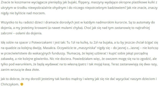 Chytra Malinowska żałuje dzieciom pieniędzy na wakacjach