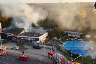 Pożar sklepu rowerowego przy Wale Miedzeszyńskim