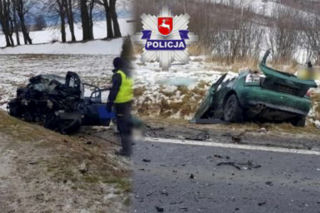 Drogowy horror koło Lublina. W koszmarnym wypadku zginęli dwaj mężczyźni