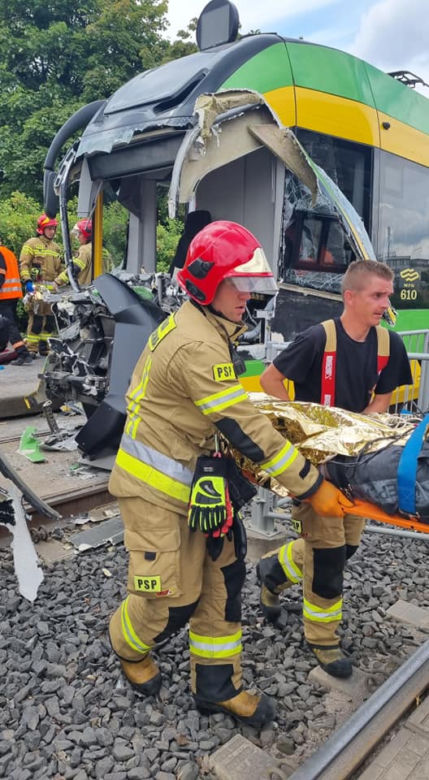Zderzenie dwóch tramwajów w Poznaniu