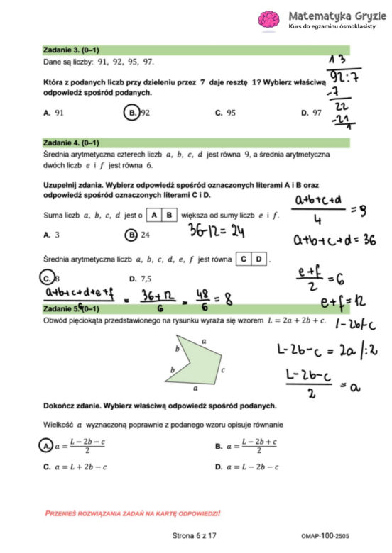 Egzamin ósmoklasisty 2025 - matematyka