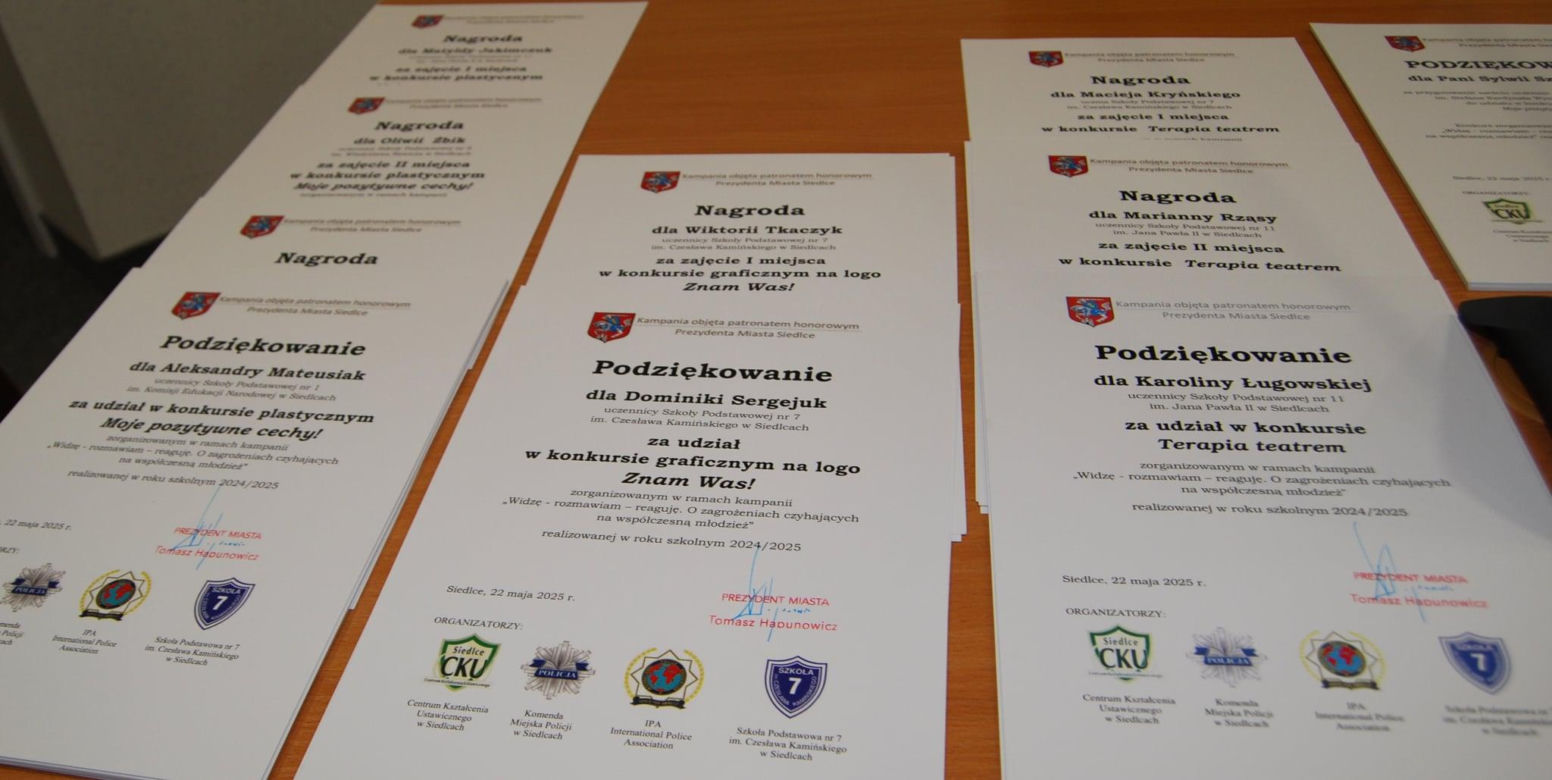 Każdy z uczestników konkursów zorganizowanych w ramach kampanii profilaktycznej - został nagrodzony